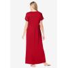 Amoureuse Plus Size Long Lace Top Stretch Knit Gown(Classic Red)
