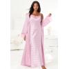 Amoureuse Plus Size The Luxe Satin Long Peignoir Set(Black)