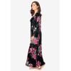 Amoureuse Plus Size The Luxe Satin Long Peignoir Set(Black Floral)