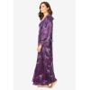 Amoureuse Plus Size The Luxe Satin Long Peignoir Set(Dark Grape Zebra)