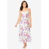 Amoureuse Plus Size The Luxe Satin Long Peignoir Set(Ivory Floral)