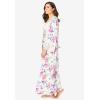Amoureuse Plus Size The Luxe Satin Long Peignoir Set(Ivory Floral)