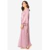 Amoureuse Plus Size The Luxe Satin Long Peignoir Set(Sunset Mauve Dot)