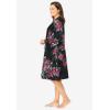 Amoureuse Plus Size The Luxe Satin Short Peignoir Set(Black Floral)