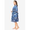 Amoureuse Plus Size The Luxe Satin Short Peignoir Set(Blue Dream Crane)