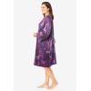 Amoureuse Plus Size The Luxe Satin Short Peignoir Set(Dark Grape Zebra)