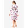 Amoureuse Plus Size The Luxe Satin Short Peignoir Set(Ivory Floral)
