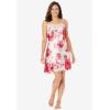Amoureuse Plus Size The Luxe Satin Short Peignoir Set(Ivory Floral)