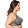 Amoureuse Women’s Plus Size Embroidered Front-Close Underwire Bra(Evening Blue Silver)