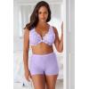 Amoureuse Women’s Plus Size Embroidered Front-Close Underwire Bra(Soft Iris)