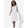 Comfort Choice Plus Size Lace-Trim Slip(White)