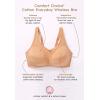 Comfort Choice Women’s Plus Size Cotton Back-Close Wireless Bra(Classic Red Floral)