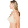 Comfort Choice Women’s Plus Size Cotton Back-Close Wireless Bra(Nude)