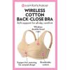 Comfort Choice Women’s Plus Size Cotton Back-Close Wireless Bra(Scattered Cherry)