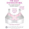 Comfort Choice Women’s Plus Size Easy Enhancer Lace Wireless Bra(White)