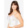 Comfort Choice Women’s Plus Size Embroidered Front-Close Longline Posture Bra(Mocha Nude Embroidery)