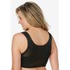 Comfort Choice Women’s Plus Size Front-Close Cotton Wireless Posture Bra(Black)