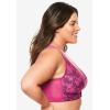 Comfort Choice Women’s Plus Size Front-Close Cotton Wireless Posture Bra(Pretty Orchid Falling Floral)
