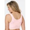 Comfort Choice Women’s Plus Size Front-Close Cotton Wireless Posture Bra(Turquoise Multi Garden)