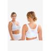 Comfort Choice Women’s Plus Size Front-Close Embroidered Wireless Posture Bra(Ocean Teal Floral Embroidery)