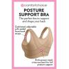 Comfort Choice Women’s Plus Size Stay-Cool Wireless Posture Bra(Black)