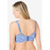 Comfort Choice Women’s Plus Size Underwire Microfiber T-Shirt Bra(French Blue Batik Floral)