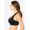Comfort Choice Women’s Plus Size Wireless Back-Close Lounge Bra(Black)