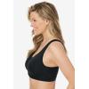 Comfort Choice Women’s Plus Size Wireless Front-Close Lounge Bra(Black)