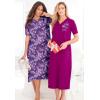 Dreams & Co. Plus Size 2-Pack Long Henley Sleepshirt(Evening Blue Butterfly)