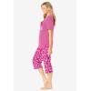 Dreams & Co. Plus Size 2-Piece Capri PJ Set(Peony Xoxo)