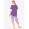 Dreams & Co. Plus Size 2-Piece Capri PJ Set(Pretty Violet Snowman)