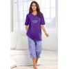 Dreams & Co. Plus Size 2-Piece Capri PJ Set(Raspberry Sorbet Animal Tree)