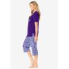 Dreams & Co. Plus Size 2-Piece Capri PJ Set(Soft Iris Starfish)
