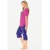 Dreams & Co. Plus Size 2-Piece Capri PJ Set(Ultra Blue Bubbles)