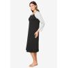 Dreams & Co. Plus Size Avenue Body Baseball Sleepshirt(Black)