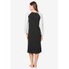 Dreams & Co. Plus Size Avenue Body Baseball Sleepshirt(Black)
