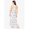 Dreams & Co. Plus Size Breezy Eyelet Knit Long Nightgown(White Floral)