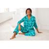 Dreams & Co. Plus Size Classic Flannel Pajama Set(Black Plaid)