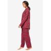 Dreams & Co. Plus Size Classic Flannel Pajama Set(Black Plaid)