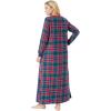 Dreams & Co. Plus Size Cotton Flannel Lounger(Classic Red Snowflake)