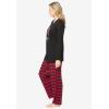 Dreams & Co. Plus Size Cozy Pajama Set(Classic Red Buffalo Plaid Wreath)