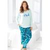 Dreams & Co. Plus Size Cozy Pajama Set(Evening Blue Plaid)