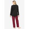 Dreams & Co. Plus Size Cozy Pajama Set(Midnight Violet Winter Floral)
