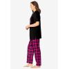 Dreams & Co. Plus Size Graphic Tee PJ Set(Black Hearts)