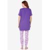 Dreams & Co. Plus Size Graphic Tunic PJ Set(Dusty Indigo Animal Paw)