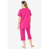 Dreams & Co. Plus Size Knit Capri Sleep Set(Evening Blue Butterfly)