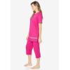 Dreams & Co. Plus Size Knit Capri Sleep Set(Heather Grey Daisy)