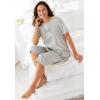 Dreams & Co. Plus Size Knit Capri Sleep Set(Navy Reef)