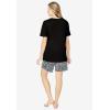 Dreams & Co. Plus Size Knit Pj Short Set(Black Animal Paw)