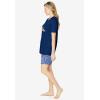 Dreams & Co. Plus Size Knit Pj Short Set(Evening Blue Golden Retriever)